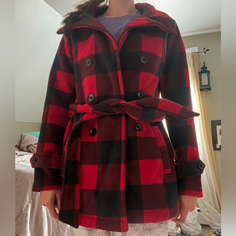 Plaid fleece jacket